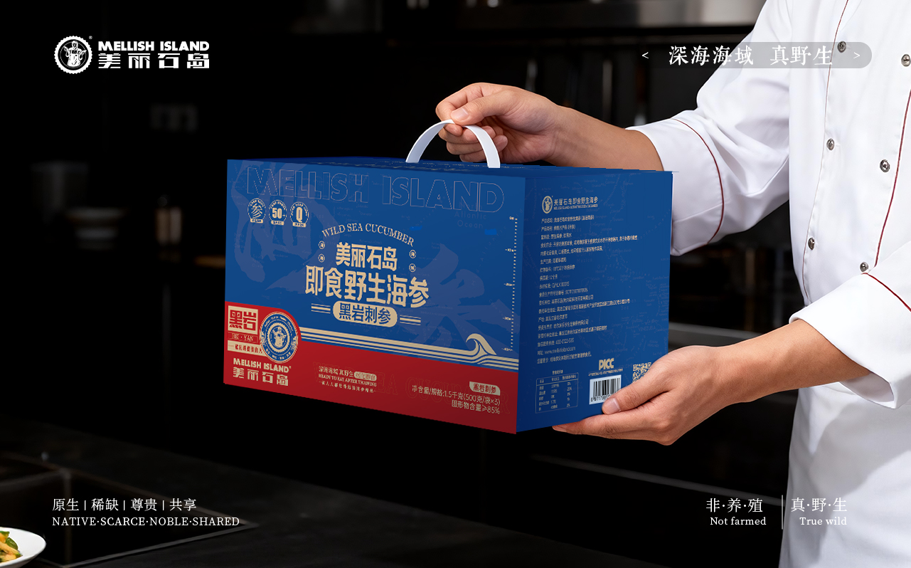 美丽石岛即食野生海参黑岩刺参